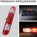 High Mount Stop Third Brake Light Cargo Lamp 25890530 Compatible with 2007-2013 Silverado Sierra 1500 2500HD 3500HD (Red 3 Pin)