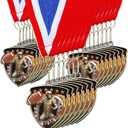 Remuuly Award Medals Bulk Soccer Football Basketball Tennis Cheer Metal Winner Award Medals 3.35'' Shield Shape with Neck Ribbons Sport Team Participation Prize Gift