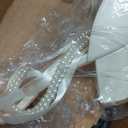 Open Toe Pearl Wedding Shoes for Bride High Heels Bridal Shoes Chunky Block Heels with Bow, Ivory, 10