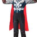 Children's superhero Thor costume Classic Muscle Costume Suit,Includes headpiece, hammer, cape (Small)