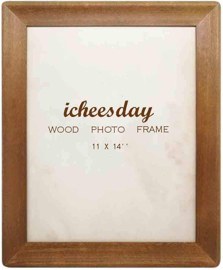 Rustic Picture Frames 11x14, Made of Brown Solid Wood for Wall Mounting Display Photos Diploma Certificate Award
