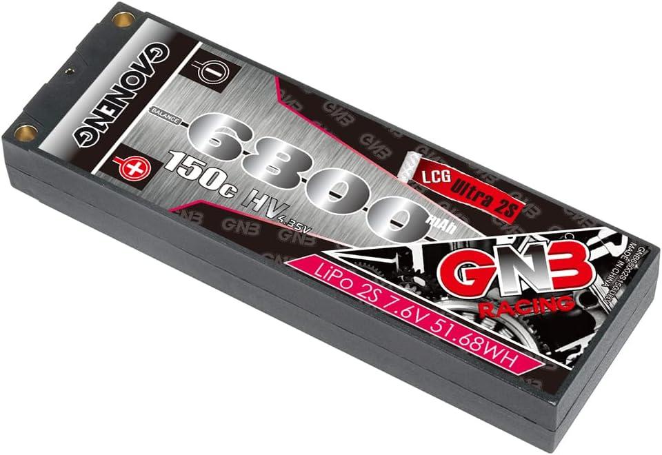 GAONENG GNB 6800MAH 2S HV 7.6V 150C 5.0mm Bullet Hard Case RC LiPo Battery 1:10 1:12 Scale RC Race Car LiHV