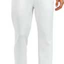 NORTHYARD Men's Yoga Casual Sweatpants Cotton Athletic Lounge Pants Open Bottom Loose Exercise Straight Leg Pant with Pockets (White, L)