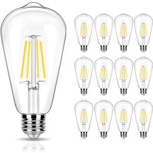 40 Watt Light Bulbs, E26 Bulb, 4000K Cool White 4W LED Edison Bulbs, Flickering Free, 90 High CRI, 450LM, Not Dimmable, Pack of 12