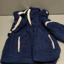 Panadila Womens Half Zip Sherpa Fleece Pullover Soft Oversized Sweatshirt with Pockets Warm Fuzzy Sweater (Blue, XS)