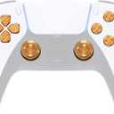 eXtremeRate Gold Metal Thumbsticks Dpad ABXY Buttons for PS5 Controller, Custom Replacement Aluminum Analog Thumb Sticks & Action Buttons & Direction Keys - NO Controller