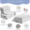9PCS Wedge Pillow Set for After Surgery Recovery, Adjustable Memory Foam Neck Pillow, Foam Leg Pillow, Relieves Neck, Leg Pain, Sleep Apnea, and Functions as a Reading Pillow, Gray