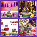 2 x Menkx 4 Pcs Mardi Gras Table Decorations Mardi Gras Wooden Truck Sign Block Tiered Tray Decor Table Centerpieces Book Stack Tabletop for Carnival Masquerade Party Decor Rustic Home Shelf Fireplace