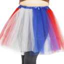 2 x Plus Size Women Adult Red White Blue Running Tutu Skirt,Teens 4th of July Tutu L/3XL USA Star Tulle Skirt Patriotic Costume