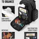 Dad Diaper Bag Backpack with Diaper Changing Mat - Tropical Black