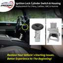 Ignition Lock Cylinder Switch & Ignition Lock Cylinder Housing | Replacement for 2000-2007 Chevy, Cadillac, GMC, H2 Vehicles | Replace#: US-312L, 924-713, D1469G