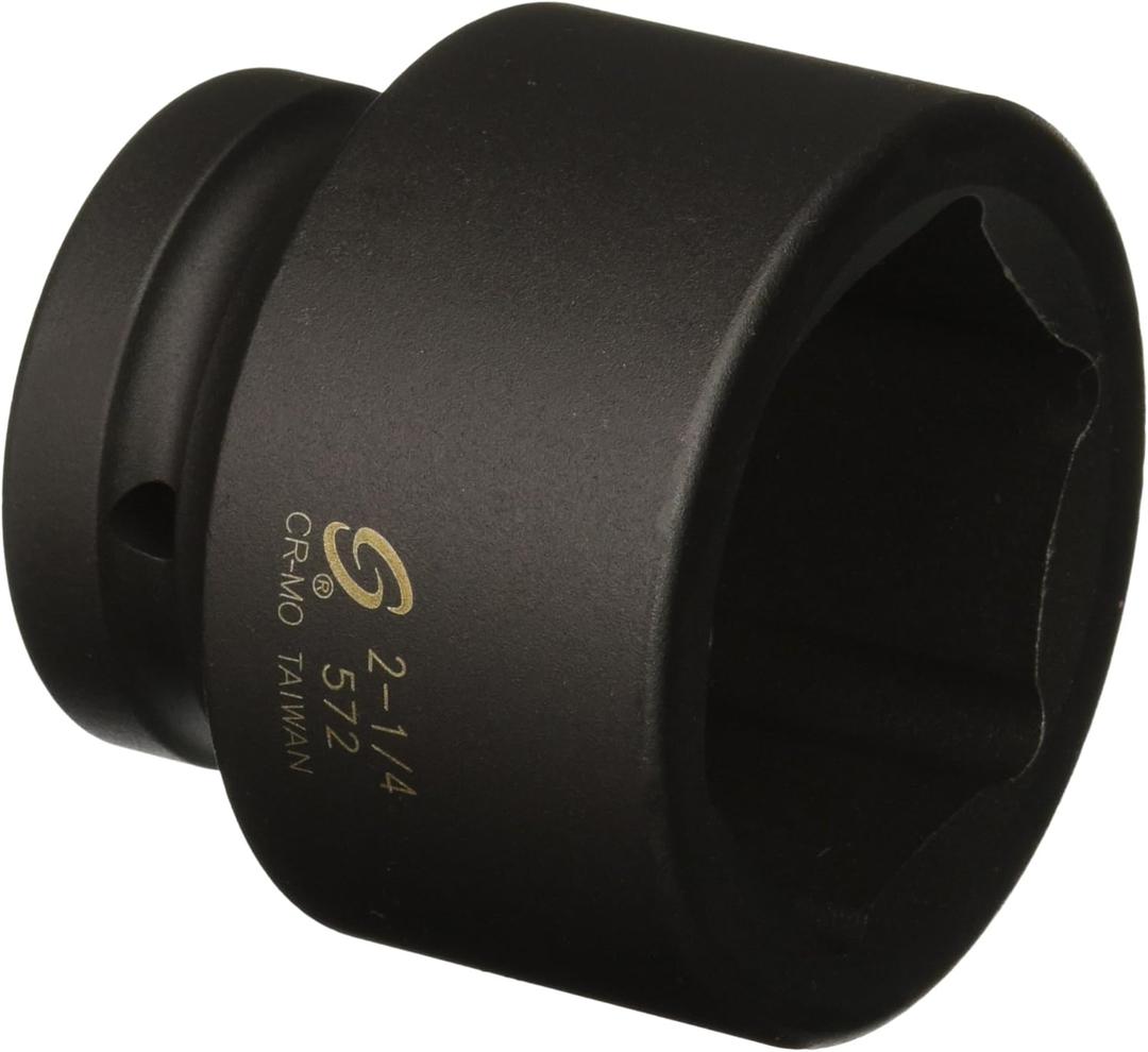 SUNEX TOOLS 572 1" Drive Standard 6 Point Impact Socket 2-1/4"