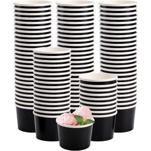 WUWEOT 120 Pack Paper Ice Cream Cups, 8 Oz Disposa Dessert Bowls, Party Supplies Treat Cups Food Cup for Hot and Cold Food, Soup, Sundae, Frozen Yogurt