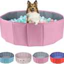 Dog Ball Pit, Foldable Ball Pit for Dog, Balls Pit for Dogs, Balls Pit for All Types of Dogs, Suitable for Indoor and Outdoor Activities (33.46 inches in Diameter,No Ball Included) (Pink)