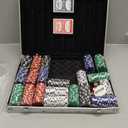 Comie Poker Chips,500PCS Poker Chip Set with Aluminum Travel Case,11.5 Gram Poker Set for Texas Holdem Blackjack Gambling (Red Green Black White Blue - 500 Chips)