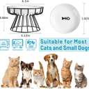 Cat Bowls, Elevated Cat Bowl, Raised Ceramic Dish with Metal Stand, Pet Water or Food Feeding Station for Indoor Cats, Kitten, Puppies and Small Dogs, Dishwasher Safe (Raised Cat Bowl(2 pack))