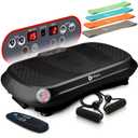 Lifepro Waver Vibration Plate Exercise Machine High-Intensity Vibration Plate for Lymphatic Drainage Full-Body Workout Vibrating Platform with Loop Bands Fitness Equipment for Strength & Toning