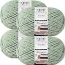 #6 Super Bulky Blanket Yarn for Crocheting - 4 Skeins(Each 10.5oz/300g, 220yds/201m), Chunky Chenille Thick Plush Big Soft Yarn for Crocheting Knitting Blankets, Sage Green