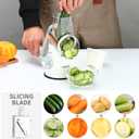 Cambom Rotary Cheese Grater Hand Crank Cheese Shredder for Fresh Cheese, Vegetable, Nuts,Non-slip Suction Base, Free Cleaning Brush Three Blades, White