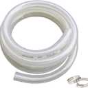 1" ID x 1 19/64" OD - 50 Ft High Pressure Braided Clear PVC Vinyl Tubing Flexible Vinyl Tube, Heavy Duty Reinforced Vinyl Hose Tubing, BPA Free and Non Toxic