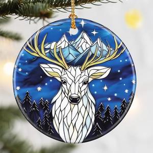 Christmas Ornaments, Dodosky 2.8in Ceramic Night Court Ornament, Xmas Decor, Christmas Tree Ornaments, Xmas Decorations for Tree, Holiday Ornament, Gift Ideas, Gifts for Women, Friend, Lover