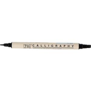 Zig Memory System Calligraphy Dual Tip Marker, Pure Black Pack of 6 (MS3400-010)