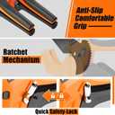 PVC Pipe Cutter Cuts up to 2-1/2, Aluminum Ratchet Pipe Cutter Tool Heavy-Duty for PVC, PPR, PE, PEX, Plastic Hoses & Plumbing Pipes, Fast Pipe Tube Cutters with Teflon Coated SK5 Blade (Orange)