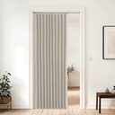 NICETOWN Door Curtain for Doorway, Closet Curtain for Open Closet, Thermal Insulated Privacy Blackout Grommet Drape 80 inches Long for Room Divider, 1 Panel, Natural, 60 x 80 Inch
