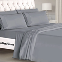 Mueller Ultratemp Bed Sheets Set, Super Soft 1800, 6 Piece California King Sheet Sets, Deep Pocket up to 16", Transfers Heat, Breathes Better, Hypoallergenic, Wrinkle-Resistant, Oeko-TEX, Light Grey