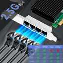 GLOTRENDS ST7419 4-Port 2.5G RJ45 Network Card with I226-V Controller
