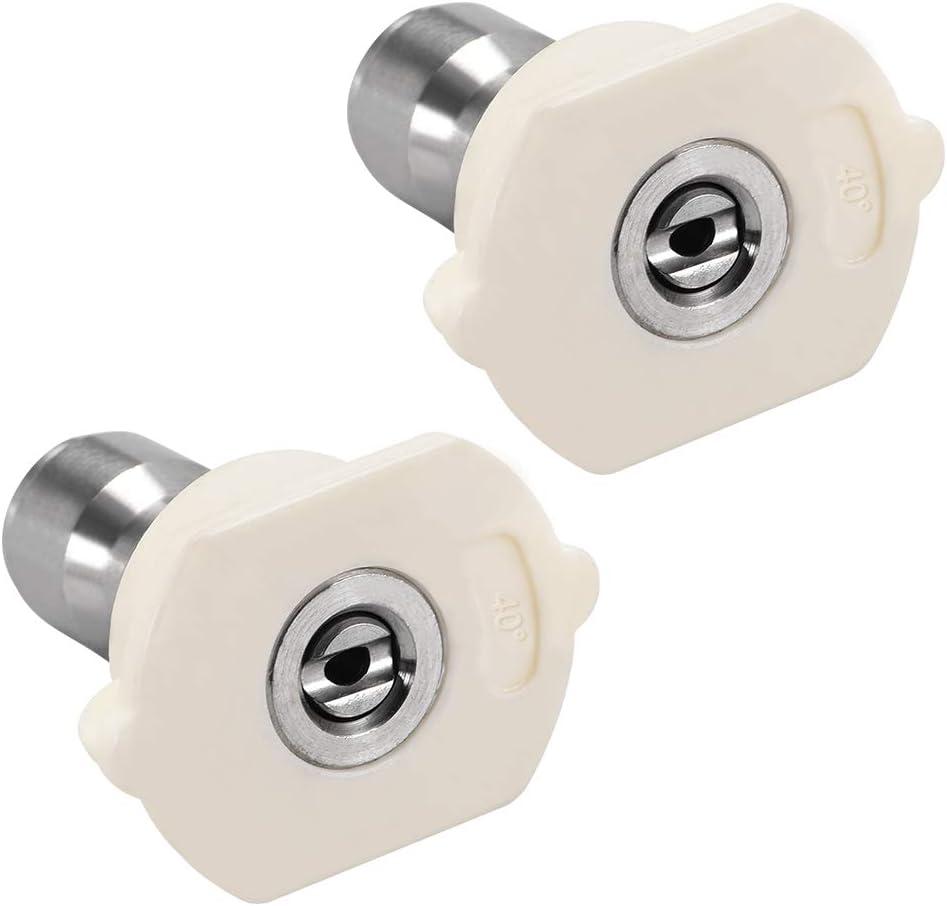 uxcell Pressure Washer Spray Nozzle Tips, 1/4" Stainless Steel, Pack of 1 (40 Degree, 2mm Orifice Diameter) (White)