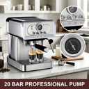 Espresso machine 20 Bar, Espresso Maker with Powerful Steam Milk Frother, Stainless Steel Coffee Machine with Fast Heating System for Latte, Cappuccino