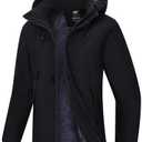 Pdbokew Women's Skiing Snowboarding Jackets Fleece Hood Mountain Snow Coat, Black, 4XL