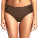 Tempt Me Women Bikini Bottoms Mid Waist Bathing Suit Swimsuit Ruched Swim Bottom, Medium