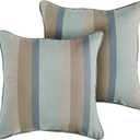 Sorra Home x Sunbrella - Gateway Mist Indoor/Outdoor Corded Pillow Set, Set of 2, 18 x 18 Inches