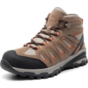 NORTIV 8 Women's Waterproof Hiking Boots Outdoor Trekking Camping Trail Hiking Boot (7, Brown)