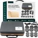Hot Stones Massage Set with Portable Warmer, 12 Basalt Massage Stones, Hot Rocks Massage Stones, Hot Stone Warmer with Bag and Built-in Digital Control