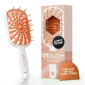 FHI Heat UNbrush Plus  Curly Hair Brush for Gentle & Effective Detangling on Wet or Dry Fragile Hair Types  Detangler Brush w/ 84 UltraFlex Bristles, Ultra-light, Vented, Anti Static Hairbrush