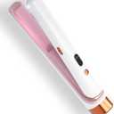 Cordless Hair Straightener Portable Travel Rechargeable Flat Iron, Fast Heating, Adjustable Temperature for Professional Straightening & Curling  Portable and Travel-Friendly (White)