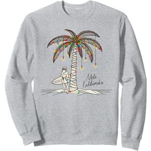Mele Kalikimaka Hawaiian Christmas In July Hawaii Santa Sweatshirt Small
