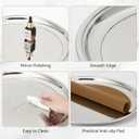 Lemonroad 2 Set Round Silver Mirror Serving Tray 19.69 Inches