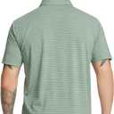 Rouen Golf Shirts for Men Moisture Wicking Lightweight Dry fit Performance Sports Stripe Collared Golf Polo Shirts for Men (L)