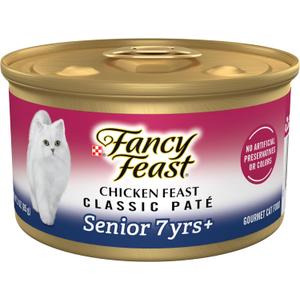 Purina Fancy Feast Wet Senior Cat Food 7 Years Plus Chicken Feast Pate - (Pack of 24) 3 oz. Cans (EXP 06/30/28)