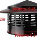 Cone Top Chimney Cap, RoundChimney Cover Cap Outside Roof Fireplace Screen Cover Exterior Stove Pipe Topper (Black, 6in-1)