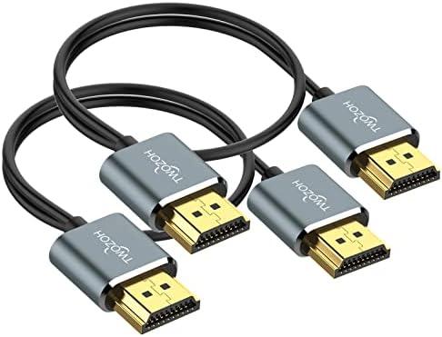 Twozoh Flexible & Slim Long HDMI Cable 15FT 2 Pack, Ultra Thin HDMI Cord Supports High Speed 4K@60Hz 18gbps 2160P/1080P