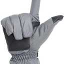 Heat Logic Thermal Winter Gloves, Touchscreen Compatible with Fleece Lining For Cold Weather, Water-Resistant Hiking Gloves (Gray, S)