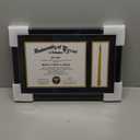 GraduationMall 11x17 Black Diploma Frame with Tassel Holder for 8.5x11 Certificate Document,Real Glass, Black over Gold Mat
