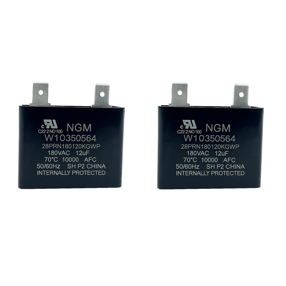 W10350564 2683570 Refrigerator Compressor Capacitor, 2 Pack Replacement, Stable Start & Long-Lasting Performance
