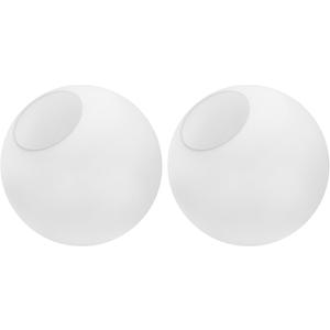 KoKo&Yukina 8 Inch 2 Pack Milk White Glass Globes Shade Frosted Replacement Glass Shades - 3.15" Fitter Opening - Lighting Fixture Replacement