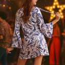 WYHDY 6070s Disco Outfit Women 70s Dress for Women Disco Dress Hippie Dress Accessories Halloween Party Cosplay (L)